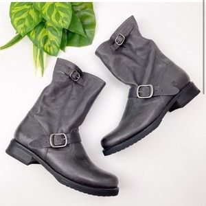 Frye Veronica Short Italian Leather Boots Smoke Gray Size 10B